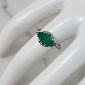 Nicky Butler Womens Ring Sz 6 Romantic Vintage Designer Green Chalcedony 925
